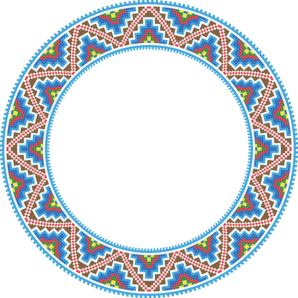 Вектор народний круглий Рамка Вишивка хрестиком
 - Вектор, зображення