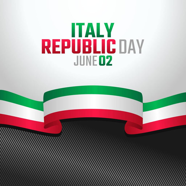 İtalya Cumhuriyet Günü 'nün vektör grafiği İtalya Cumhuriyet Günü kutlamaları için iyi. düz dizayn. İlan tasarımı. Düz illüstrasyon. - Vektör, Görsel