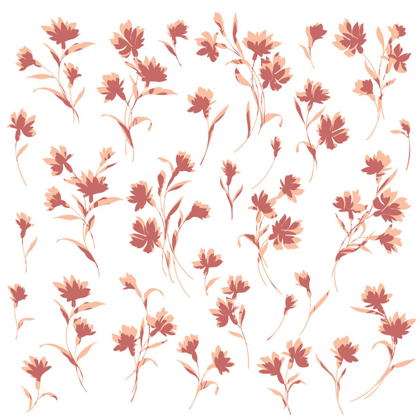 Beautiful flower illustration material collection, - Διάνυσμα, εικόνα