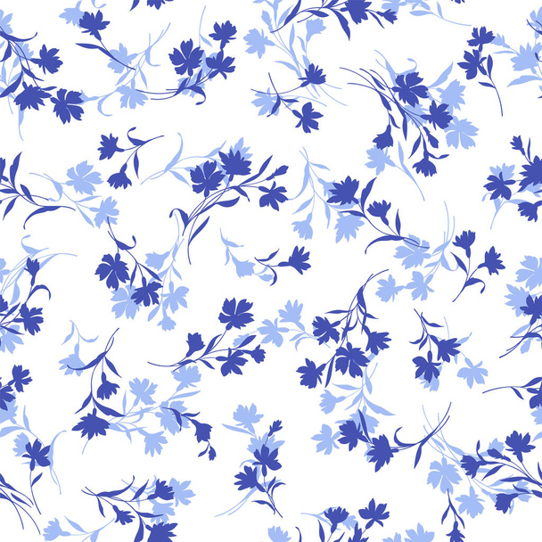 Seamless and beautiful flower illustration pattern, - Vector, afbeelding