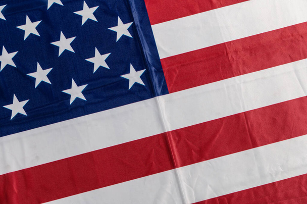 Ημέρα ανεξαρτησίας των ΗΠΑ, 4 Ιουλίου. Κλείστε τη σημαία των ΗΠΑ. Σχεδιασμός banner - Φωτογραφία, εικόνα