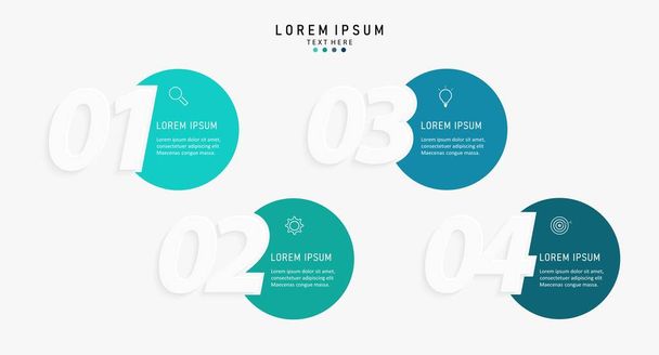 Vector Infographic label design template with icons and 4 options or steps. Can be used for process diagram, presentations, workflow layout, banner, flow chart, info graph. - Vector, imagen
