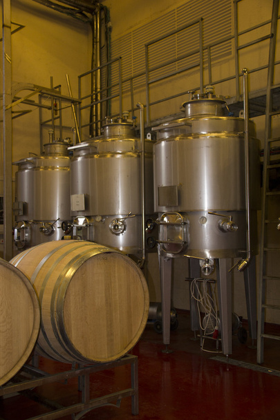 výrobě vína nádrží a zařízení v turné vinařství - Fotografie, Obrázek