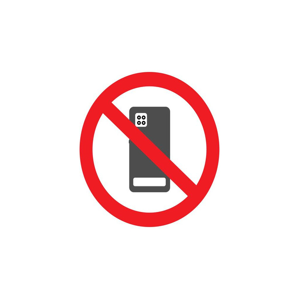 imagen vectorial prohibida de usar ilustración de teléfonos móviles - Vector, imagen