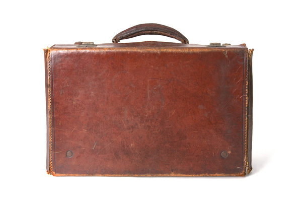 Brown leather suitcase - Фото, зображення