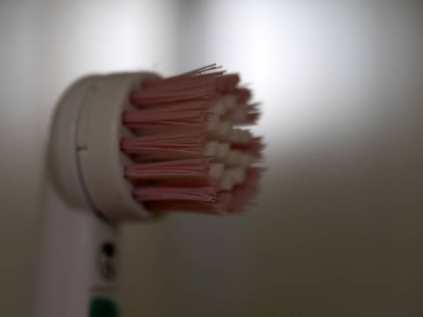 elektromos fogkefe forgó fej makró - Fotó, kép