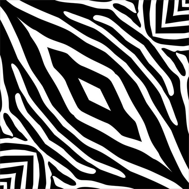 Black-White Stripes Lines Motifs Pattern Inspired by Zebra. Decoration for Interior, Exterior, Carpet, Textile, Garment, Cloth, Silk, Tile, Plastic, Paper, Wrapping, Wallpaper, Pillow, Background, Ect. Vector Illustration - Vektör, Görsel