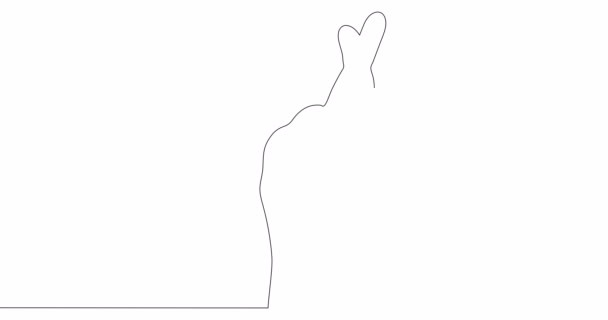 Self drawing line animatie Hand Gesture Vingers gekruist continue lijn getrokken concept - Video