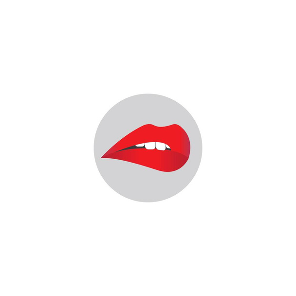 red lips logo vector illustration template design - Vector, Image