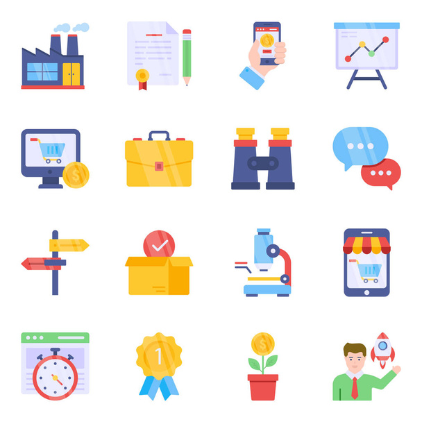 Pack de iconos planos de Finanzas y Startup - Vector, Imagen