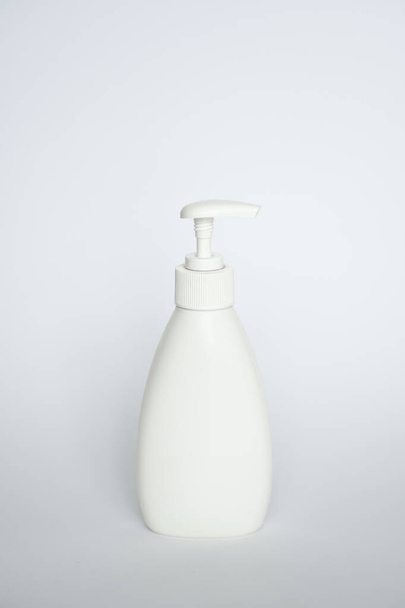White plastic bottle used for shampoo or soap. Mock up template for design - Fotoğraf, Görsel