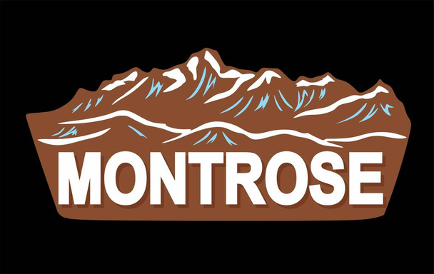 褐色の山を背景にしたモントロス - ベクター画像