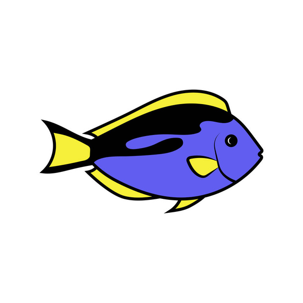 blue tang fish icon design template vector illustration - Vector, imagen