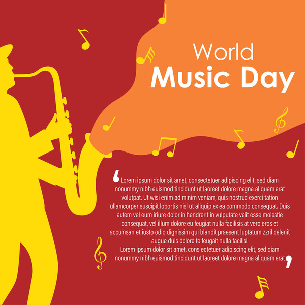 Vector illustration concept of World Music Day banner - Vector, Image