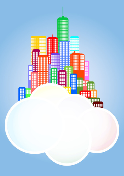 wolk stad - Vector, afbeelding