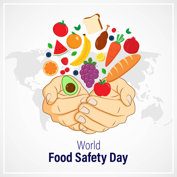 Maailman elintarviketurvallisuuspäivän lipun vektorikuvauskonsepti - Vektori, kuva