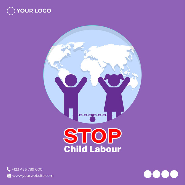 Vektor-Illustrationskonzept zum Welttag gegen Kinderarbeit - Vektor, Bild