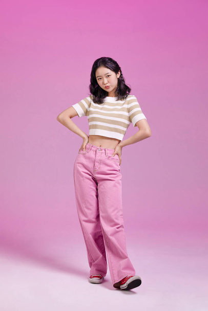mz generation Asian Korean girl in confident pose - Photo, image