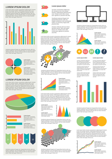 Big set of flat infographic elements. Layout template. Vector. - Vektor, obrázek