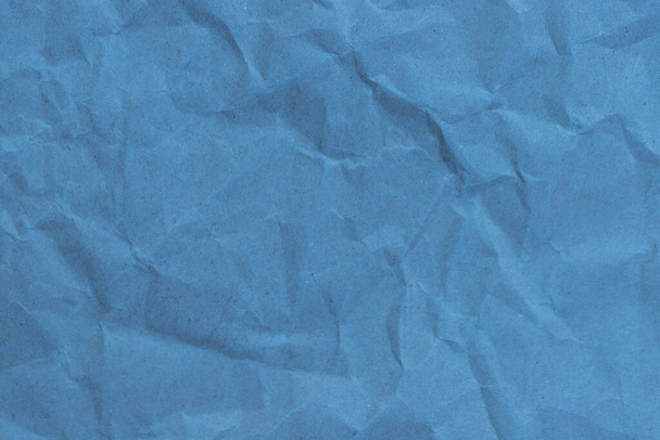 Papel azul con fondo de textura de arrugas - Foto, imagen