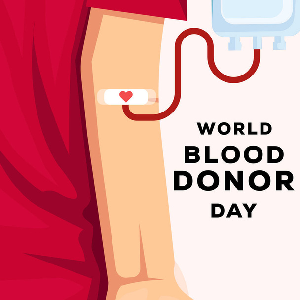 vértonor világnap a vörös inges adományozóval - Vektor, kép