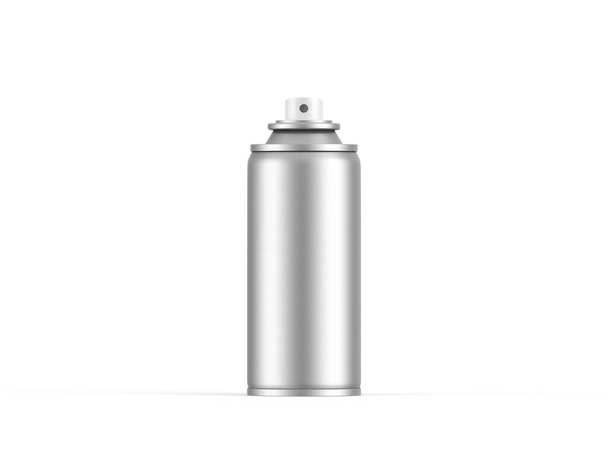 Blank aerosol spray can mockup, antiperspirant aerosol can for branding on isolated white background, 3d render illustration. - Photo, Image