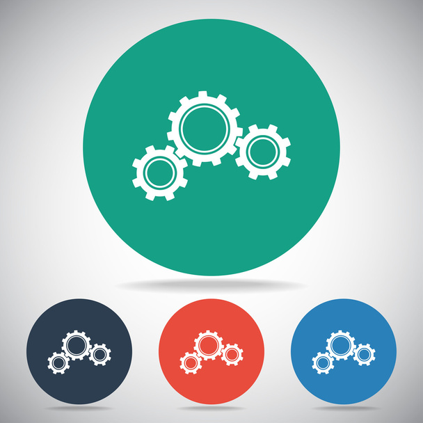 Gear icon. Flat design style - Vector, afbeelding