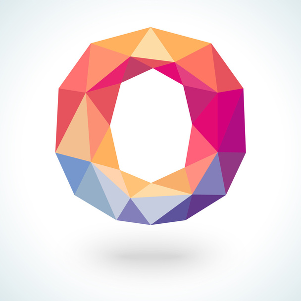 Number zero in modern polygonal crystal style. Vector illustration - Vector, Image
