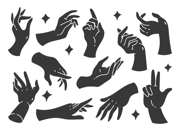 gestos de mano, ilustración vectorial  - Vector, imagen