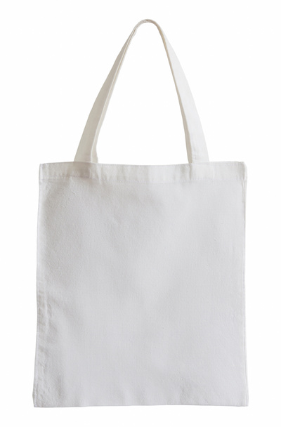 Bílá textilní taška izolovaná na bílém s výstřižkovou cestou - Fotografie, Obrázek