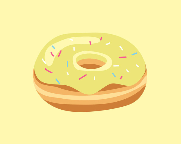 Un donut. Donut aux gribouillis. Donut doux dessiné à la main. Clipart vectoriel isolé sur fond blanc. - Vecteur, image
