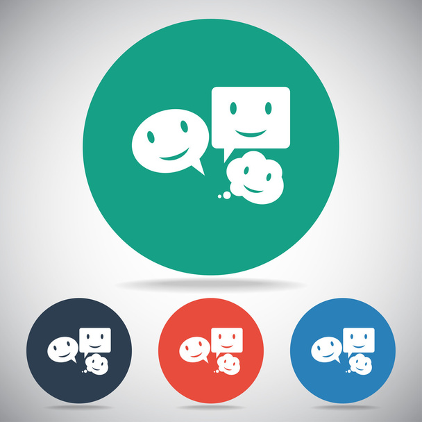 Smile talking bubble icon - Vector, imagen
