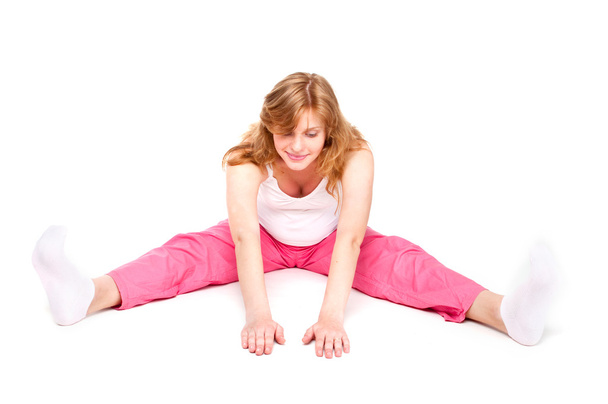 Pregnant woman making fitness exercises - Photo, Image