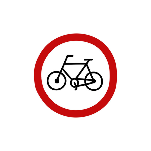 bicicletas apenas sinal doodle ícone, ilustração vetorial - Vetor, Imagem