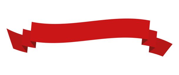 vector design element - rood gekleurd vintage lint banner label op witte achtergrond - Vector, afbeelding