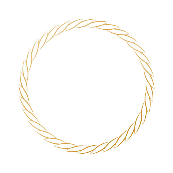 round vector frame - gold colored circle banner on white background - ベクター画像