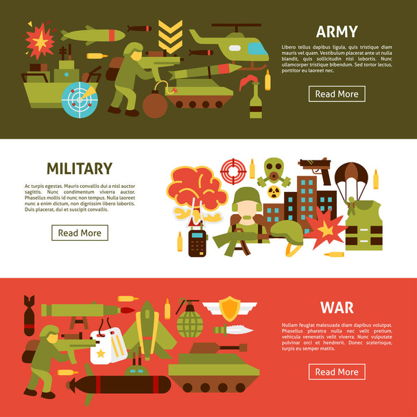 Kriegsfahnen. Vektor-Illustration von Armee-Symbolen. - Vektor, Bild