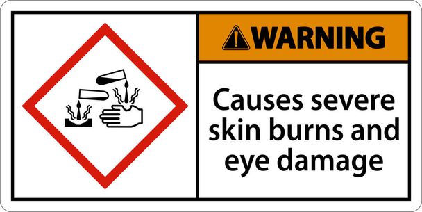Avertissement : La peau grave brûle les yeux Dommages au SGH Signe - Vecteur, image