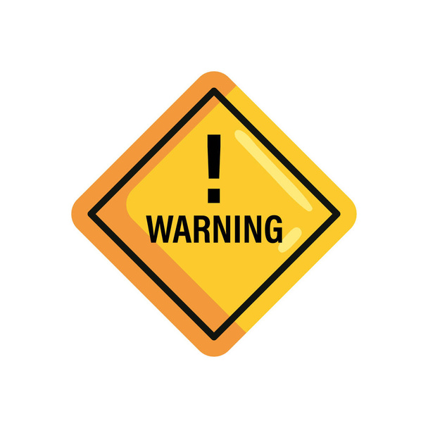 señal de advertencia plana ilustración sobre blanco - Vector, imagen