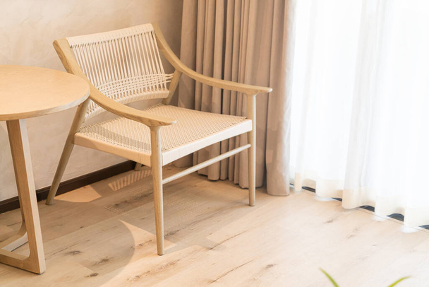 beautiful wicker or rattan chair decoration in living room - Foto, Imagen