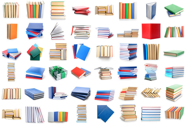 Sada mnoha knih izolovaných na bílém - Fotografie, Obrázek