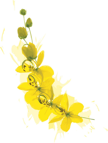 Abstrakt von Pudding Pine oder Golden Shower auf weichem, gelbem Hintergrund. (Wissenschaftlicher Name Cassia fistula) - Foto, Bild