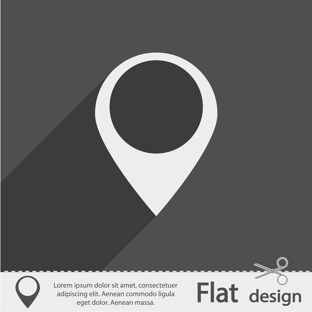 Mapa ícone ponteiro plana
 - Vetor, Imagem