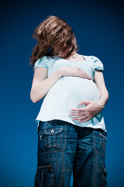 Pregnant woman in depression - Photo, Image