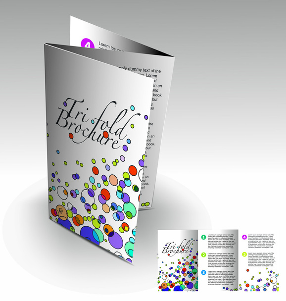 Tri-fold brochure design - Vector, Imagen