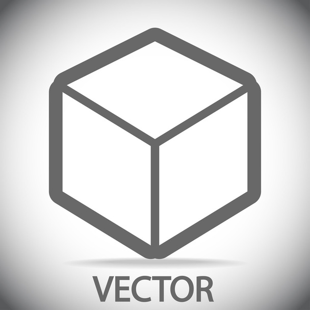3d cube logo design icon - Vecteur, image