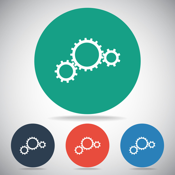 Gear icon. Flat design style - Vector, afbeelding