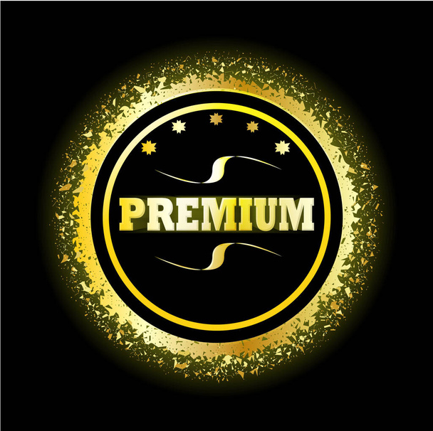 gold badge with gold dust circle - Vector, imagen