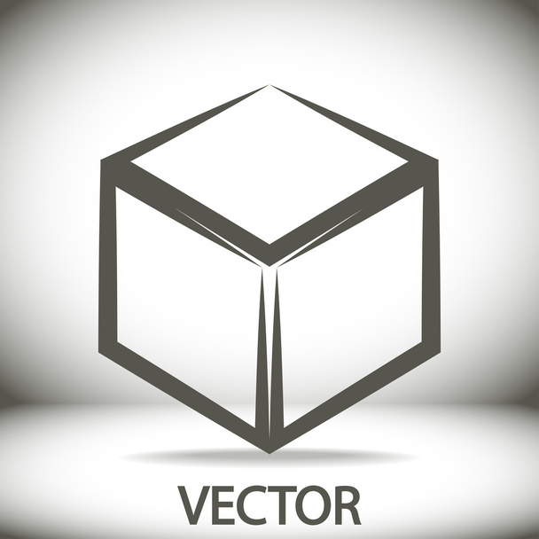 3d cube logo design icon - Vector, imagen