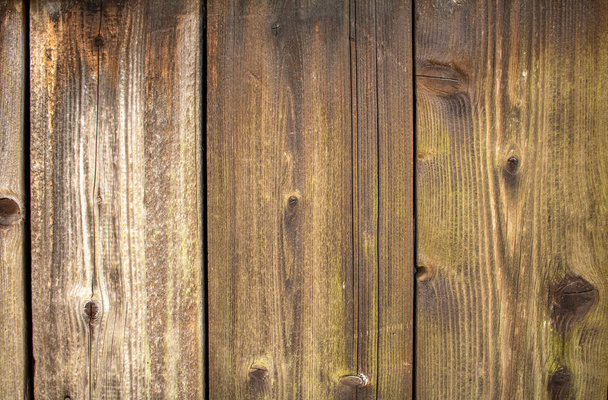 kaunis kuvio pystysuora puulevyt. Medium ruskea lasitettu ja haalistunut puu knotholes taustana monia mahdollisia käyttötarkoituksia - Valokuva, kuva